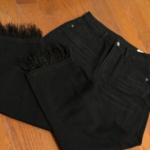 SOLD
Black Feather Trim Jeans